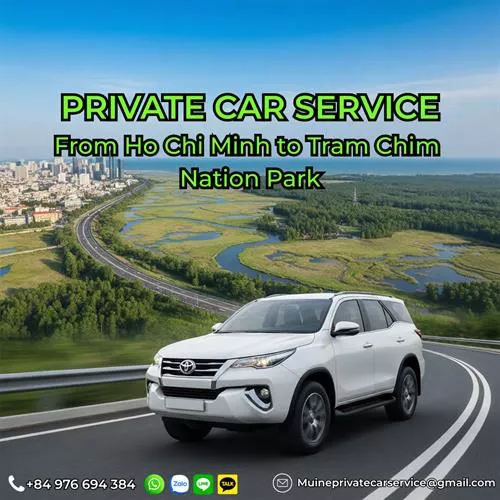 Ho Chi Minh to Tram Chim National Park Private Car